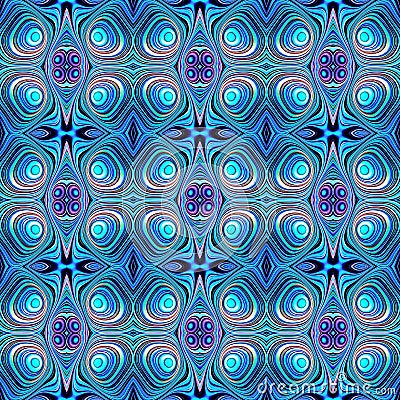 Cyan ocean isometric mosaic pattern Stock Photo