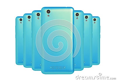 Cyan phones Stock Photo