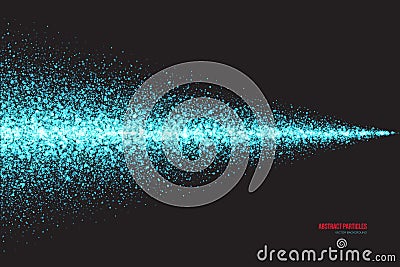 Cyan Shimmer Glowing Round Particles Vector Background Vector Illustration