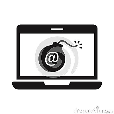 Cyber attack Glyph with background Vector icon which can easily modify or edit Vector Illustration