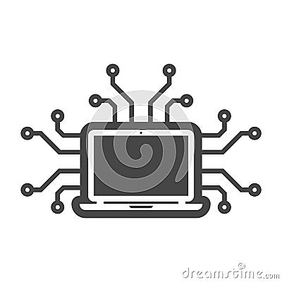 Cyber Attack icon, Hacker Icon, Cyber Crime or threats Vector Illustration