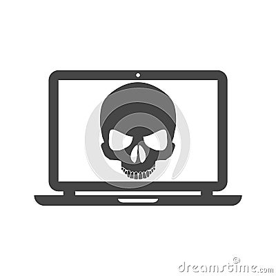 Cyber Attack icon, Hacker Icon, Cyber Crime or threats Vector Illustration
