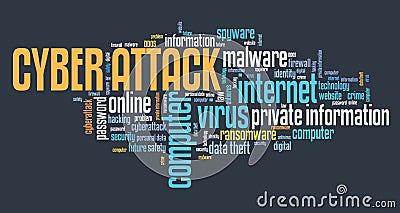 Cyber attack text Stock Photo