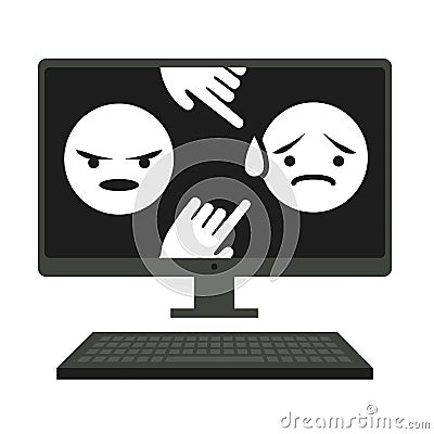 Cyber Bullying Graphic Vector Illustration