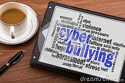 Cyber bullying word cloud Stock Photo