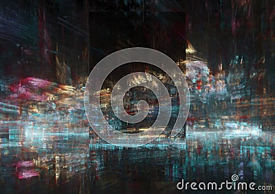 Cyber city abstract design Stock Photo