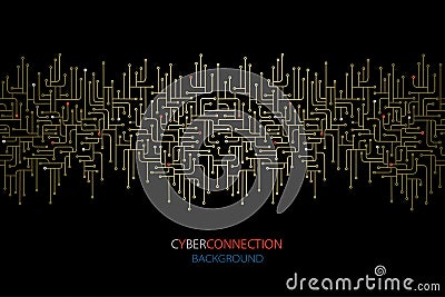 Cyber connection electronic circuit background. Spu. Circuit lines design. Vector Illustration