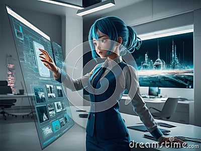 Cyber criminal hacking system at monitors hacker hands at work internet crime concept hacker steals. Ai generated image Stock Photo