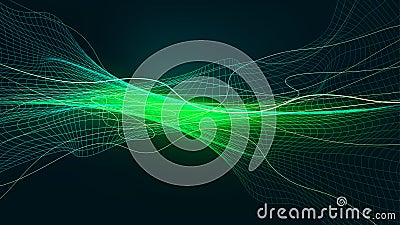 Cyber data wave micro analysis conceptual Vector Illustration