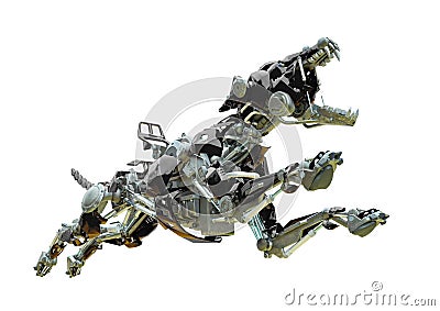 Cyber dog jumping Stock Photo