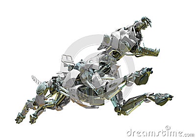 Cyber dog jumping Stock Photo