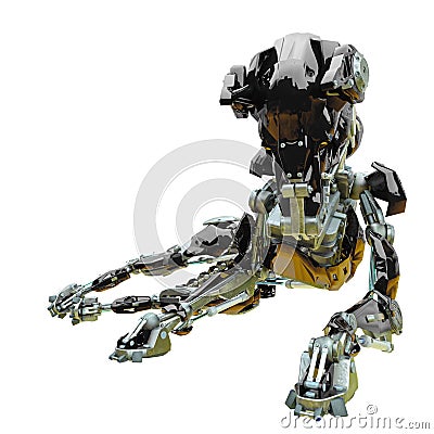 Cyber dog resting Stock Photo