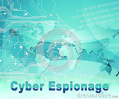 Cyber Espionage Criminal Cyber Attack 2d Illustration Stock Photo