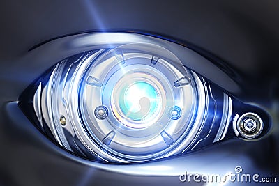 Cyber eye close up Stock Photo