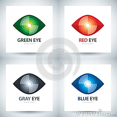 Cyber eye icon set Vector Illustration