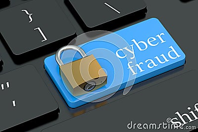 Cyber Fraud keyboard button Stock Photo