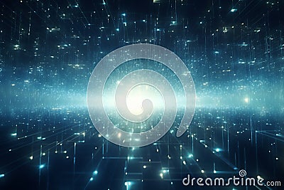 Cyber futuristic speed data flow background. Sci-fi colors. Matrix technology decoder. Abstract portal with connections Stock Photo