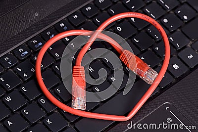 Cyber heart love abstract Stock Photo