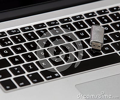 Cyber security concept image and USB stick Editorial Stock Photo