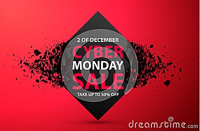 Cyber Monday Sale Abstract Background Vector Illustration