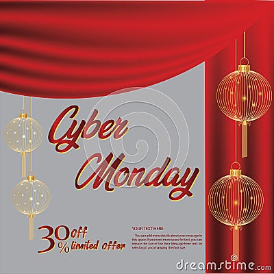 Cyber Monday flyer banner. sale banner Vector Illustration