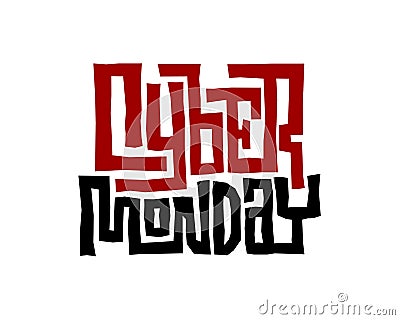 Cyber Monday Lettering Vector Illustration