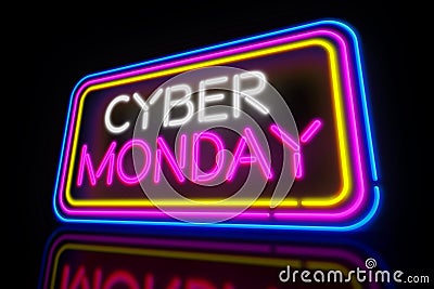 Cyber Monday light neon Cartoon Illustration