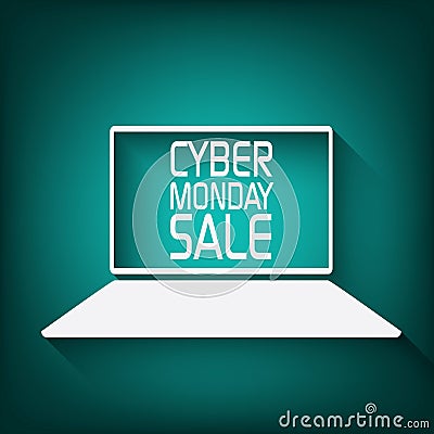 Cyber monday promotional banner or poster for Vector Illustration