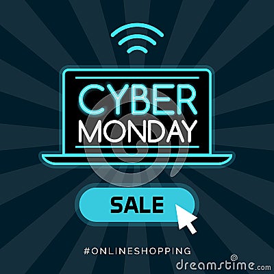 Cyber monday promotional sale Vector Illustration