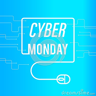 Cyber Monday Sale banner Vector Illustration