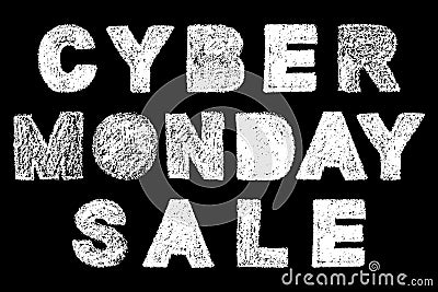 Cyber monday sale bold text inscription lettering Vector Illustration