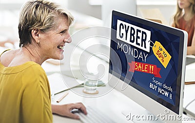 Cyber Monday Sale Discount Clearance Sale Concept Stock Photo