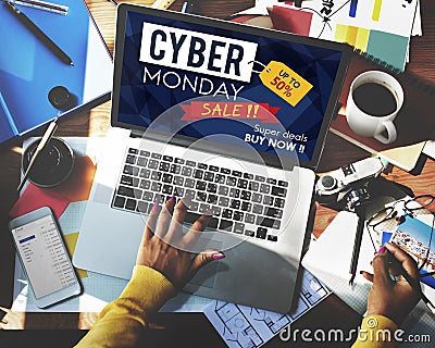 Cyber Monday Sale Discount Clearance Sale Concept Stock Photo