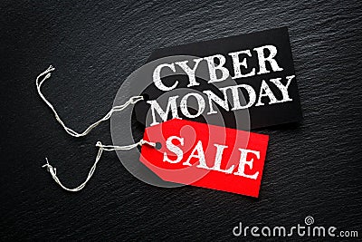 Cyber Monday Sale tags Stock Photo