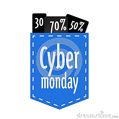 Cyber monday sticker big sale advertisement special offer concept holiday online shopping discount badge Vector Illustration