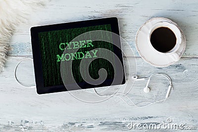 Cyber Monday on tablet Stock Photo