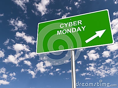 Cyber monday traffic sign Stock Photo