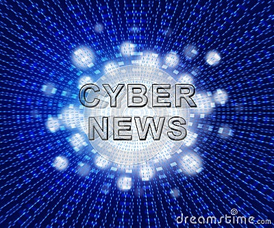 Cyber News Breaking Digital Headlines 2d Illustration Stock Photo