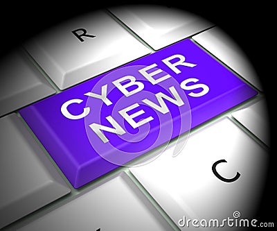 Cyber News Breaking Digital Headlines 3d Rendering Stock Photo