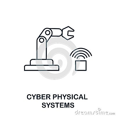 Cyber Physical Systems icon. Thin line style industry 4.0 icons collection. UI and UX. Pixel perfect cyber physical Vector Illustration