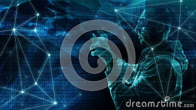 Cyber secure algorithm word, abstract machine learning creative, chaos abstraction, creative geometrical modern Stock Photo