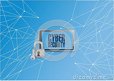 cyber security binary tablet Cartoon Illustration