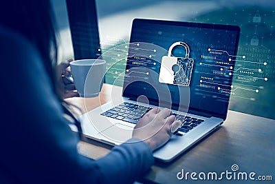 CYBER SECURITY Business technology Antivirus Alert Protection Security and Cyber Security Firewall Cybersecurity and information Stock Photo