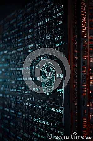 cyber security concept in digital data connect world wide. Generative AI Stock Photo