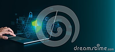 Cyber security concept, Login, User, Secure access to user personal information, Identification information security and Stock Photo