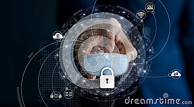 Cyber Security and Data network protection Privacy Stock Photo