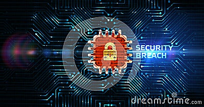 Cyber security data protection business technology privacy concept. Security breach Stock Photo
