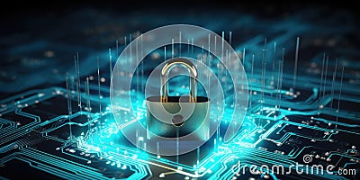Cyber Security Data Protection, Cyberattacks Concept An Abstract Representation Of Cyber Security And Data Protection Stock Photo