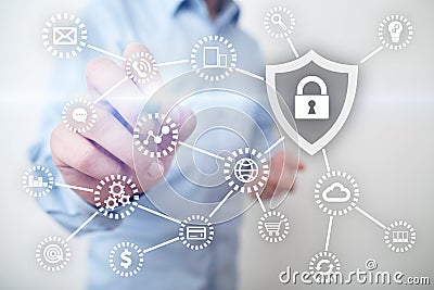 Cyber security, Data protection, information safety and encryption. internet technology and business concept. Stock Photo