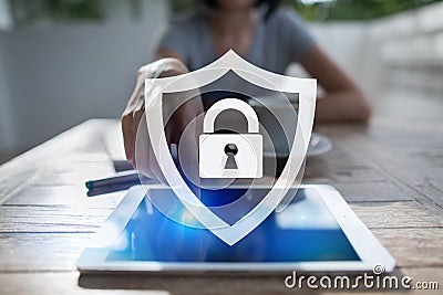 Cyber security, Data protection, information safety and encryption. internet technology and business concept. Stock Photo